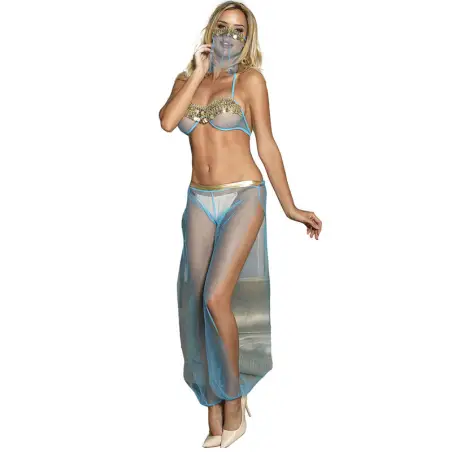SUBBLIME - SET DE LENCERIA INDIA STYLE AZUL L/XL 