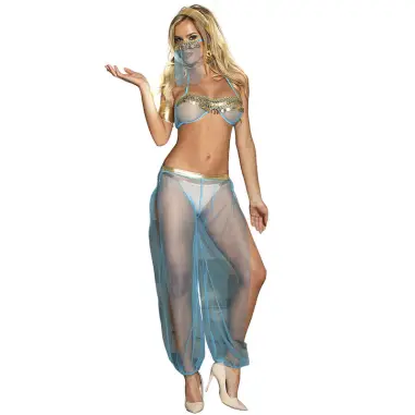 SUBBLIME - SET DE LENCERIA INDIA STYLE AZUL L/XL 