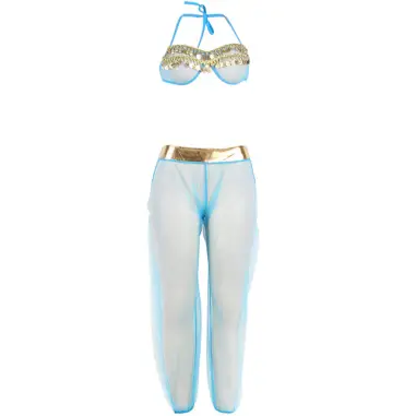 SUBBLIME - SET DE LENCERIA INDIA STYLE AZUL L/XL 