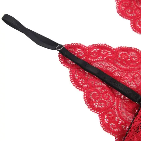 SUBBLIME - 953898 SET 3 PIEZAS ENCAJE Y SATEN ROJO S/M 