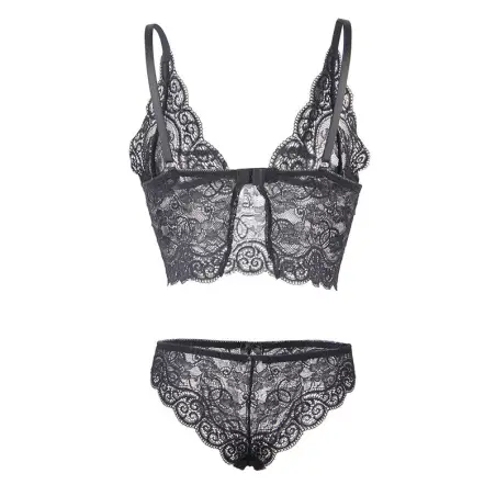 SUBBLIME - 953911 SET 3 PIEZAS ENCAJE Y SATEN NEGRO S/M 