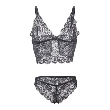 SUBBLIME - 953911 SET 3 PIEZAS ENCAJE Y SATEN NEGRO S/M 
