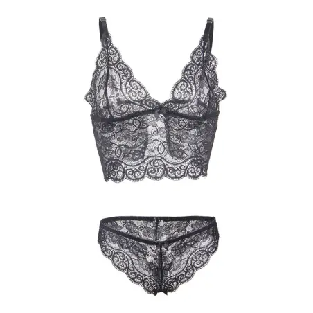 SUBBLIME - 953928 SET 3 PIEZAS ENCAJE Y SATEN NEGRO L/XL 