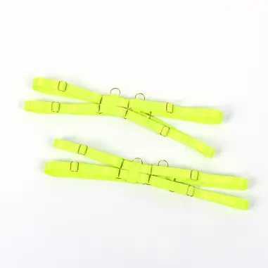 SUBBLIME - 955274 SET SUJETADOR CON COLLAR Y DETALLES PARA PIERNAS VERDE FLUORESCENTE S/M 