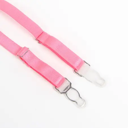 SUBBLIME - 955359 SET SUJETADOR CON ENCAJE Y LIGUEROS ROSA Y MORADO S/M 