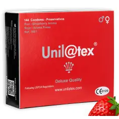 UNILATEX - PRESERVATIVOS ROJOS/FRESA 144 UDS