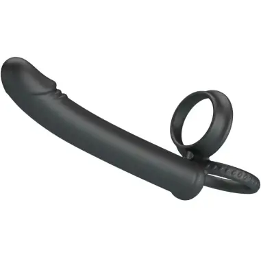 PRETTY LOVE - MOSES ANILLO DOBLE PENE PARA DONLE PENETACIÓN NEGRO Anillos para Doble Penetración