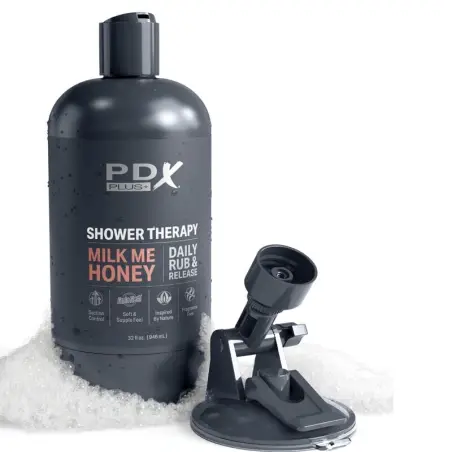 PDX PLUS - MASTURBADOR STROKER DISEÑO DISCRETO DE BOTE CHAMPU MILK ME HONEY CARAMELO Vaginas con vibración