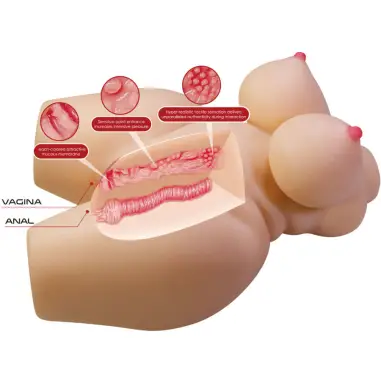 CRAZY BULL - GRACE TORSO FEMENINO REALISTA VAGINA Y ANAL 7.5 KG 