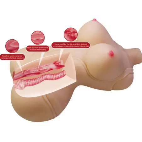 CRAZY BULL - DIANA TORSO FEMENINO REALISTA VAGINA Y ANAL 5 KG 