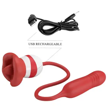 PRETTY LOVE - ASHLYNN MASTURBADOR BOCA ROJO Juguetes para Mujeres