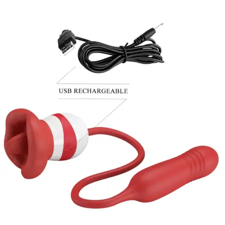 PRETTY LOVE - ASHLYNN MASTURBADOR BOCA ROJO Juguetes para Mujeres