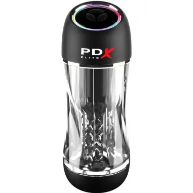 PDX ELITE - MASTURBADOR STROKER VIEWTUBE PRO VIBRADOR TRANSPARENTE Masturbador Automático