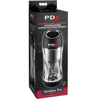 PDX ELITE - MASTURBADOR STROKER VIEWTUBE PRO VIBRADOR TRANSPARENTE Masturbador Automático