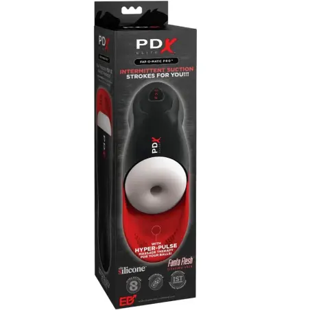 PDX ELITE - MASTURBADOR STROKER FAP-O-MATIC PRO CON BASE PARA TESTÍCULOS 