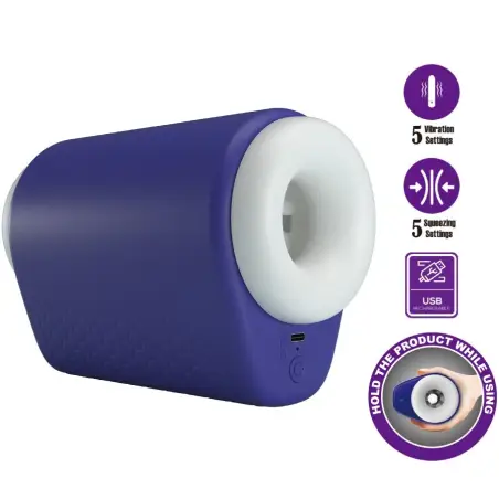 PRETTY LOVE - DJ LADY MASTURBADOR MASCULINO CON VIBRACIÓN 5 CONFIGURACIONES MORADO 