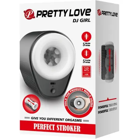 PRETTY LOVE - DJ GIRL MASTURBADOR MASCULINO CON VIBRACIÓN 5 CONFIGURACIONES NEGRO Masturbador Automático