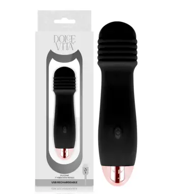 DOLCE VITA - VIBRADOR RECARGABLE TRES NEGRO 7 VELOCIDADES 
