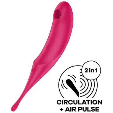 SATISFYER - TWIRLING PRO ESTIMULADOR Y VIBRADOR ROJO 