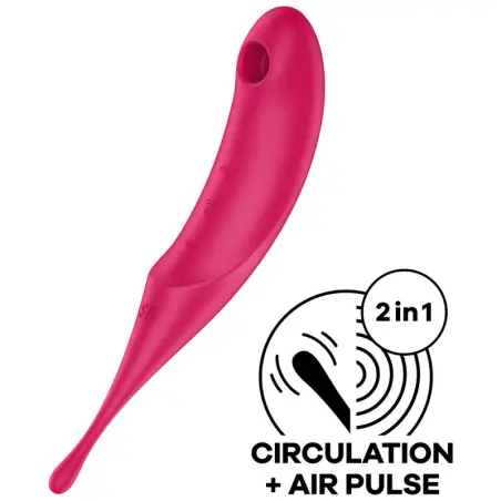 SATISFYER - TWIRLING PRO ESTIMULADOR Y VIBRADOR ROJO 