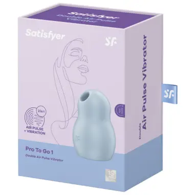 SATISFYER - PRO TO GO 1 ESTIMULADOR Y VIBRADOR DOBLE AZUL 