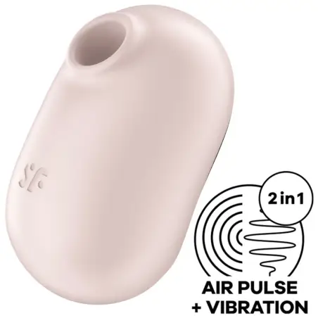 SATISFYER - PRO TO GO 2 ESTIMULADOR Y VIBRADOR DOBLE BEIGE Succionadores sin vibración