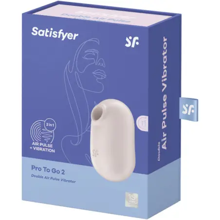 SATISFYER - PRO TO GO 2 ESTIMULADOR Y VIBRADOR DOBLE BEIGE Succionadores sin vibración