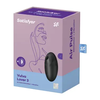 SATISFYER - VULVA LOVER 3 ESTIMULADOR Y VIBRADOR NEGRO Succionadores sin vibración