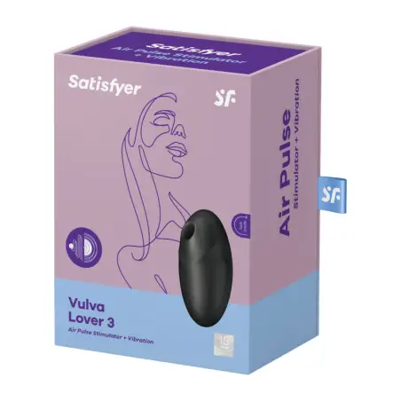 SATISFYER - VULVA LOVER 3 ESTIMULADOR Y VIBRADOR NEGRO Succionadores sin vibración