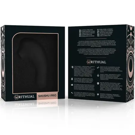 RITHUAL - SHUSHU PRO POCKET ESTIMULADOR CLITORIS 2 POTENTES MOTORES AZABACHE Mini vibradores