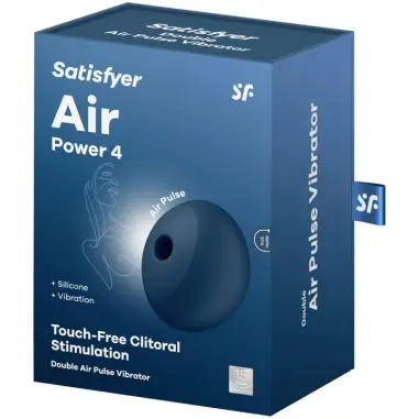 SATISFYER - AIR POWER 4 ESTIMULADOR & VIBRADOR 12 VIBRACIONES AZUL 