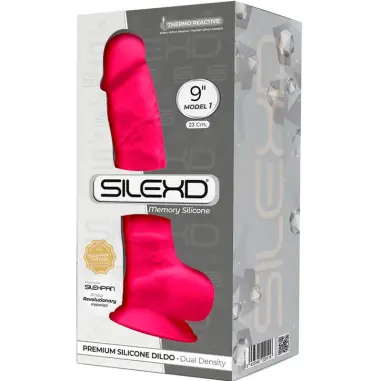 SILEXD - MODELO 1 PENE REALÍSTICO SILICONA PREMIUM SILEXPAN FUCSIA 23 CM Penes realísticos