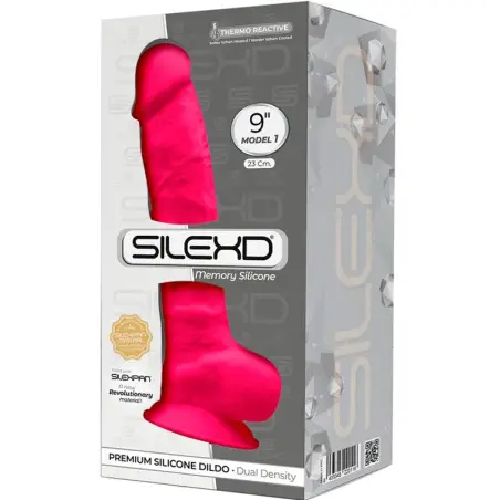 SILEXD - MODELO 1 PENE REALÍSTICO SILICONA PREMIUM SILEXPAN FUCSIA 23 CM Penes realísticos