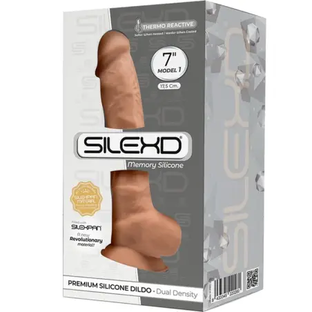 SILEXD - MODELO 1 PENE REALÍSTICO SILICONA PREMIUM SILEXPAN CARAMELO 17.5 CM Penes realísticos
