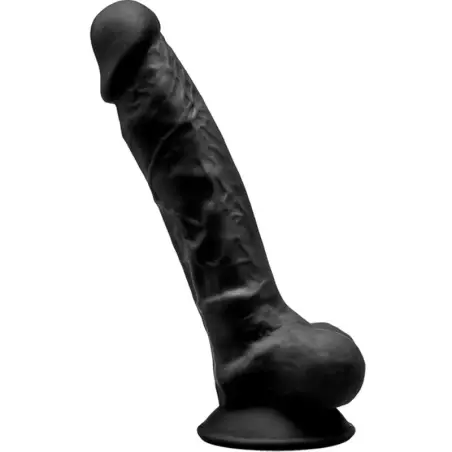 SILEXD - MODELO 1 PENE REALÍSTICO SILICONA PREMIUM SILEXPAN NEGRO 17.5 CM Penes realísticos