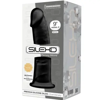 SILEXD - MODELO 2 PENE REALÍSTICO SILICONA PREMIUM SILEXPAN NEGRO 23 CM Penes realísticos