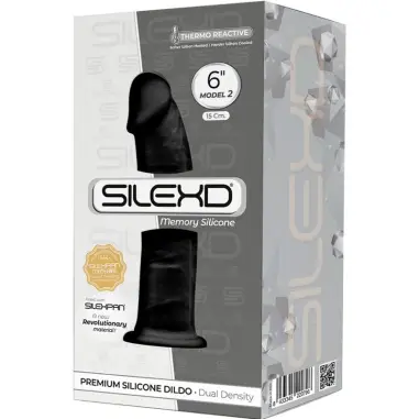 SILEXD - MODELO 2 PENE REALÍSTICO SILICONA PREMIUM SILEXPAN NEGRO 15 CM Penes realísticos