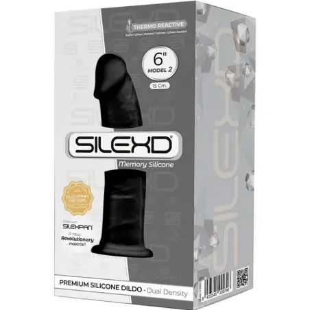 SILEXD - MODELO 2 PENE REALÍSTICO SILICONA PREMIUM SILEXPAN NEGRO 15 CM Penes realísticos