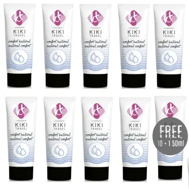 KIKÍ TRAVEL - GEL DESLIZANTE NATURAL CONFORT 50ML 10 + 1 GRATIS Base Agua