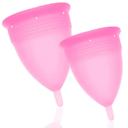 STERCUP - PACK COPA MENSTRUAL SILICONA FDA TALLA S + L ROSA Copas vaginales