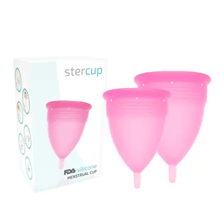 STERCUP - PACK COPA MENSTRUAL SILICONA FDA TALLA S + L ROSA Copas vaginales