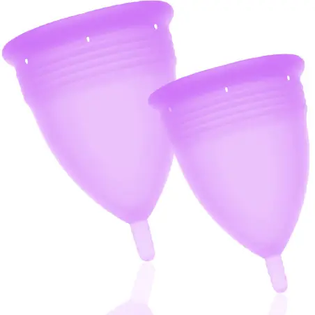 STERCUP - PACK COPA MENSTRUAL SILICONA FDA TALLA S + L LILA Copas vaginales