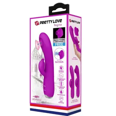 PRETTY LOVE - REGINA VIBRADOR-SUCCIONADOR RECARGABLE MORADO Vibradores Rabbit