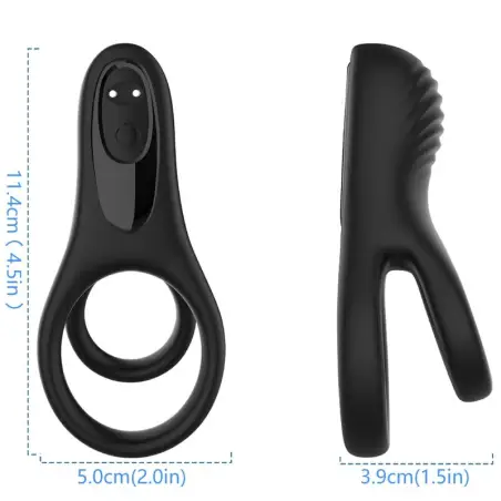 ARMONY - DOBLE ANILLO VIBRADOR NEGRO Anillos con Vibración