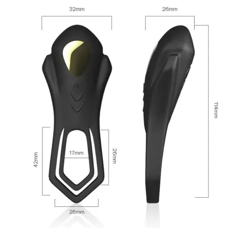 ARMONY - ROADSTER ANILLO VIBRADOR DOBLE CONTROL REMOTO NEGRO Anillos con Vibración