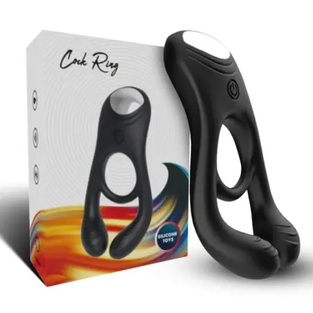 ARMONY - VEYRON ANILLO VIBRADOR DOBLE PINZA CONTROL REMOTO NEGRO Anillos con Vibración