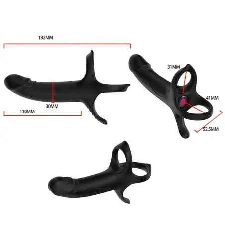 ARMONY - DILDO CON ANILLO & VIBRADOR CONTROL REMOTO NEGRO Anillos con Vibración