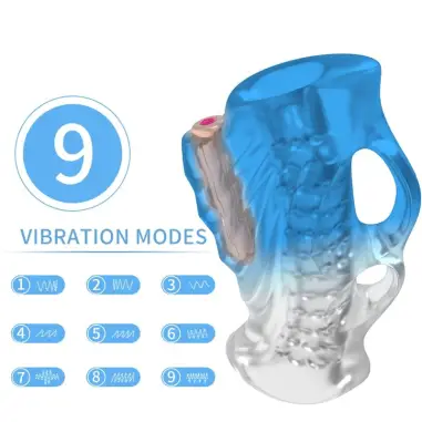 ARMONY - MASTURBATOR DEDAL & VIBRADOR AZUL DEGRADADO Masturbadores varios