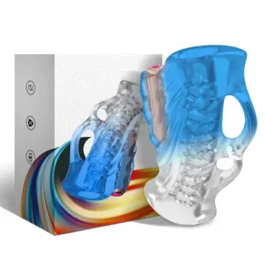 ARMONY - MASTURBATOR DEDAL & VIBRADOR AZUL DEGRADADO Masturbadores varios