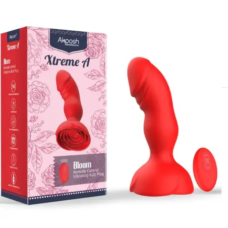 ARMONY - EXTREME A BLOOM ROSA VIBRADOR & PLUG ANAL CONTROL REMOTO ROJO Vibradores Anales